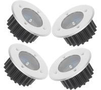 4 pièces Lot de Lampes Solaires Encastrables Acier Inoxydable Spots LED Extérieurs Étanches pour Jardin Terrasse Lumières Enterrées et Résistantes Aux Intempéries,Lampe solaire souterraine en acier in