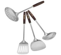 4 Pièces Louche à Wok en Acier Inoxydable à Long Manche