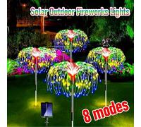 4 pièces Lumières de feux d'artifice solaires - 320/240 LED, 8 modes d'éclairage, idéal pour la décoration de Noël et Halloween, blanc chaud/multicolore, décorations de Noël 60LEDS,320 LED * 4 paquets