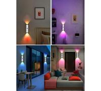 4 pièces Lumières murales LED rechargeables magnétiques, lumière de nuit à détecteur de mouvement, lumière sans fil alimentée par batterie, lumière portable rotative adhésive, luminosité et températur