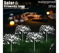 4 pièces Lumières solaires extérieures de feux d'artifice LED 320/240, lampe d'explosion étoilée DIY, 8 modes, étanche, convient pour le jardin, la terrasse, le chemin, la fête, la décoration de Noël