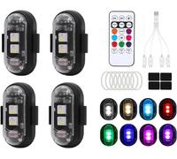 4 Pièces Lumières Stroboscopiques Pour Drone, 8 Couleurs Led Strobe Drone Light Étanche Sans Fil Avec Télécommande Pour Motos Dirt Bikes Vélos Électriques Rc Cars-Bacxzomx