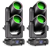4 pièces Lyre LED 200W RGBW Beam lumière de scène dmx512 7+1 couleurs 12 Gobos Prisme Coloration Faisceau Stroboscopique Jeu de Lumiere Focus électronique pour Disco DJ Club Fête Bar Noël Théâtre