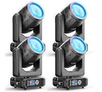 4 pièces Lyre LED 200W Tête Mobile RGBW Beam Lumière de Scène, dmx512 Beam Lampe de scène 18 Prismes 11+1 Couleurs et 14+1Gobos pour Scène Mariage DJ Fête