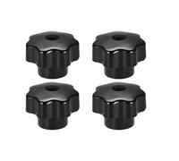 4 pièces M12 M8 M6 insertion en laiton filetage femelle boutons en étoile écrous manuels poignée noire bouton de serrage écrous à pouce(M12)