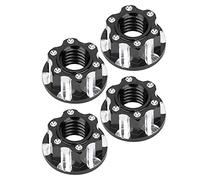 4 pièces M4 écrous hexagonaux 9mm RC moyeu de roue adaptateur écrou anti-poussière couvercle pour D3 D4 1/10 RC voiture remplacement(Noir)