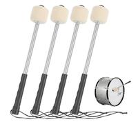 4 Pièces Maillet De Grosse Caisse, Baguette De Tambour, Maillets De Tambour En Acier Basse, Baguette Avec Accessoire De Tambour Portative De Percussion De Basse