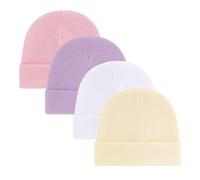 4 Pièces Manchette Pliante Chapeaux En Coton Pour Nourrissons Casquettes De Pull Extensibles Pour Les Nouveau-nés Séances Photo À L'hôpital Réunions De Famille Sorties Nouveau-nés Chapeau Essentiel