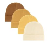 4 Pièces Manchette Pliante Chapeaux En Coton Pour Nourrissons Casquettes De Pull Extensibles Pour Les Nouveau-nés Séances Photo À L'hôpital Réunions De Famille Sorties Nouveau-nés Chapeau Essentiel