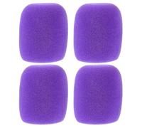 4 Pièces Manchon en Mousse, Épais, Antichoc, Lavable | Anneau Antidérapant, Prise Confortable, Surface Non Glissante, Protection Violette Adaptée aux Microphones sans Fil