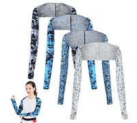4 Pièces Manchons de Bras de Châle de Refroidissement Avec Trou de Doigt, Manches de Bras de Protection Uv Châle de Refroidissement Protecteur de Soleil Couvre-Bras pour Cyclisme Pêche Conduite