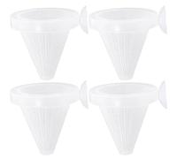 4 Pièces Mangeoire Con Suceur pour Aquarium, Coupe Conique Rouges