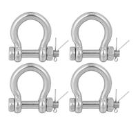 4 Pièces Manille de Levage en Acier Inoxydable Remorquage | Résistance Élevée, Anticorrosion, Usage Facile, Finition Argentée, pour Récupération Véhicule et Traction