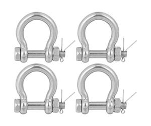 4 Pièces Manille de Levage en Acier Inoxydable Remorquage | Résistance Élevée, Anticorrosion, Usage Facile, Finition Argentée, pour Récupération Véhicule et Traction
