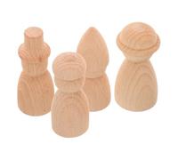 4 Pièces Marionnettes en Bois à Peindre, Artisanat DIY