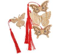 4 Pièces Marque-pages en Bambou, Motifs Délicats | Découpe Soignée, Texture Naturelle, pour Livres et Petits Objets, Usage Scolaire ou Bibliothèque