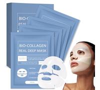 4 Pièces Masque Collagene Visage, Bio Collagène Visage, Masque Hydrogel Hydratant de Nuit, Nourrissant et Rafraîchissant pour Tous Types de Peau