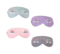 4 Pièces Masque de Sommeil Arc-en-ciel en Tissu, Léger et Lavable | Bande Élastique Ajustable, Bloque la Lumière, pour Voyage et Vol, Aide à S'endormir Plus Vite Couleur Aléatoire