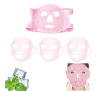 4 Pièces Masque Froid Visage Masque Visage Froid Réutilisable Confortable Apaise Efficacement Non Irritant Peut Être Utilisé Comme Compresse Chauffante Réduit Poches Sous Yeux Cernes Et Maux Tête Rose