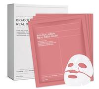 4 Pièces Masque Visage au Collagène, Masque Bio Collagen Hydratant et Raffermissant, Soin Visage Anti-Âge, Améliore l’Élasticité et l’Éclat de la Peau, Convient à Tous Types de Peau