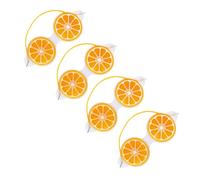 4 Pièces Masque Yeux Froid en PVC Gel, Forme Fruit Jaune | Compresses Oculaires Glacées, Style Cartoon, pour Femmes, Aide à Éclaircir le Regard et Lisser