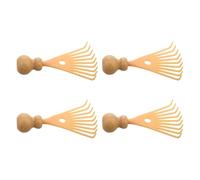 4 Pièces Masseur Manuel de Cuir Chevelu en Bambou et Pp, Beige | Peigne Antipelliculaire, Usage Manuel pour Cuir Sensible, Format Compact, Adapté au Travail Études