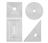 4 pièces Matrices de Découpe pochoir de perforation Géométrique Set de formes Carré Rectangulaire Cercle Triangle Cadre Carré de gaufrage Cutting Dies pour le scrapbooking Album Cartes Bricolage