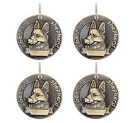 4 Pièces Médaille Chien Vintage en Alliage de Zinc pour Collier