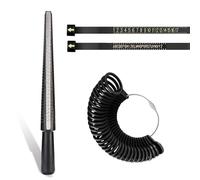 4 Pièces Mesure Doigt, Baguier Calibreur, Ensemble de Outil de Mesure, Baguier de Doigt Professionnel pour Bague, Taille standard UK, EU, États-Unis, Plastiques