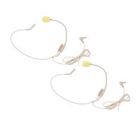 4 Pièces Micro-casque Filaire pour Chanter, Enseigner | Son Haute Fidélité, Bras Micro Réglable, Design Ergonomique Léger, Finition Beige, pour Présentateurs et Professeurs