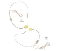 4 Pièces Micro Filaire Supra-auriculaire Beige avec Microphone | Bras Réglable, Design Ergonomique Léger, Usage Broadcast et Condensateur, Finition Acier Abs Mousse