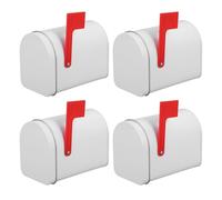 4 Pièces Mini Boîte aux Lettres en Métal Blanc | Format Compact pour Balcon et Décorations de Saint Valentin, Stockage Sécurisé, Style Charmant et Pratique