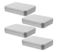 4 Pièces Mini Boîte en Métal à Couvercle Rabattable | Boîte en Fer-blanc Compacte, D’une Main, Protège les Patchs Adhésifs, Format Voyage