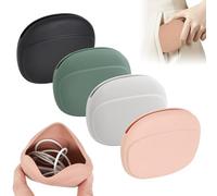 4 Pièces Mini Pochette, étui pour Casque en Silicone, Petit étui de Rangement, Rangement Cable et Chargeur, Sac de Rangement en Silicone, Ecouteurs de Protection pour Couteurs, Mini Boîte à Clés