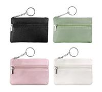 4 Pièces Mini Portefeuille De Pièces, Portefeuille De Pièces De Monnaie pour Femmes, Portefeuille De Pièces Simples Et À La Mode, Sac De Rangement en Cuir PU, Sac De Rangement Clé.