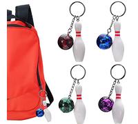 4 Pièces Mini-Quille de Bowling Porte-Clés, Sports Porte-Clés, Sac à Main Porte-clés Suspendus Ornement pour des Faveurs de Souvenirs de Cadeaux Publicitaires de L' équipe Cadeaux