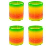 4 Pièces Mini Resssort Arc en Ciel en Plastique Ressort Jouets de décompression Jouet pour Amusement et Fournitures de Fête Jouet de Stress (Couleur aléatoire)