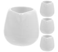 4 Pièces Mini Saucière en Céramique Blanche 50ml avec Bec Verseur