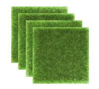 4 Pièces Mini Simulation Gazons,Gazon Moderne,Tapis De Pelouse Verte Artificielle,Herbe De Mousse Miniature pour Maison de Poupée Miniature pour Jardin Balcon Modèle de Construction Micro Paysage