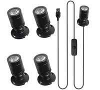 4 pièces Mini Spot LED, 5V 3W USB Projecteur 360° Pivotant Aluminium Spot Accent Lumière pour Photos Luminaire de Placard Éclairage de Couloir Bijoux Vitrines - Blanc Chaud 3000K (4)