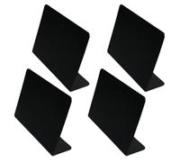 4 Pièces Mini Tableau Noir D’affichage en Acrylique | Noir, Usage pour Étiquettes Alimentaires et Mariage, Compatible Feutres Craie, Format de Table