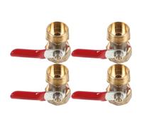 4 Pièces Mini Vanne à Bille Métallique 1/2 Pouce | Robinet D’arrêt en Métal, Installation Facile, Étanchéité Fiable, Levier à Manette, pour Tuyau Jardin