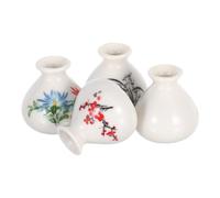 4 Pièces Mini Vase à Fleurs en Céramique, Élégant et Compact