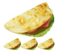 4 Pièces Modèle Alimentaire Simulé Taco Crêpe en PVC | Textures Réalistes, Couleurs Riches, Garde Sa Forme sous Softbox, sans Entretien Spécial