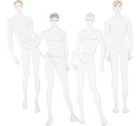 4 Pièces Modèle de Dessin de Mode pour Homme, Règle Courbe | Ensemble de Croquis, pour Designers Masculins, Aide à Créer Images Réalistes et Gagner du Temps
