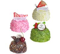4 Pièces Modèle de Gâteau Réaliste en Résine PU PVC pour Vitrine | Décor Réutilisable, Rendu Très Réaliste, Accessoire de Scénographie, pour Fond Photo