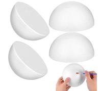 4 Pièces Modèle Demi Sphère en Mousse Polystyrène | Blanc, Léger et Facile à Peindre, Usage Décoratif Maison et Compositions de Mariage