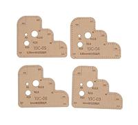 4 pièces modèles acryliques bricolage règle ronde transparente outils de coupe de pochoir avec couche de protection pour les projets de couture d'artisanat en cuir matériau