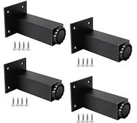 4 Pieces Modern Furniture Cabinet Legs, Adjustable Cabinet Feet, Sofa Support Legs, Aluminum Alloy, Table Legs with Screws, for Kitchen/TV Table/Coffee Table,Black-8cm(3.1in)