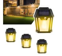 [4 Pièces] MONZER Lampe Solaire Exterieur Jardin, Lampe Solaire Exterieur avec Détecteur de Mouvement, Batterie Remplaçable 1800mah, Lumière Douce à LED, IP65 Étanche Sans Fil pour Jardin Garage, Cour